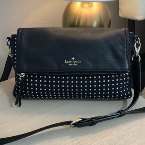 Kate Spade leather/fabric polka dot cross body